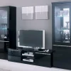 Mur Tv-hifi REBECCA Noir Laque Avec Led à prix très bas 19
