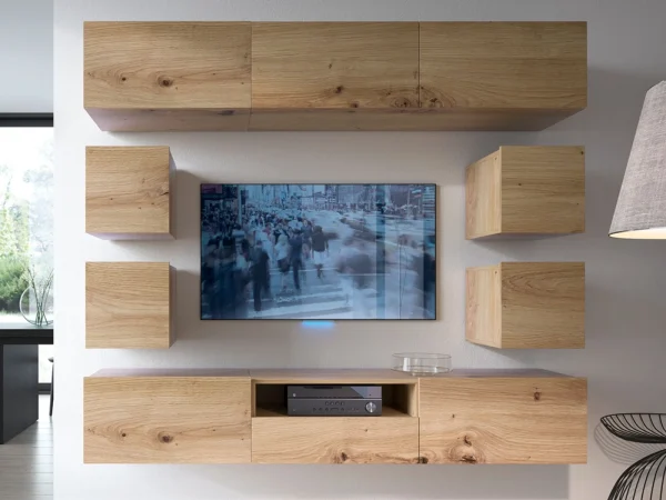 à prix promos Mur Tv-hifi ENJOLY 9 Portes 1 Tiroir Chêne Artisan 1
