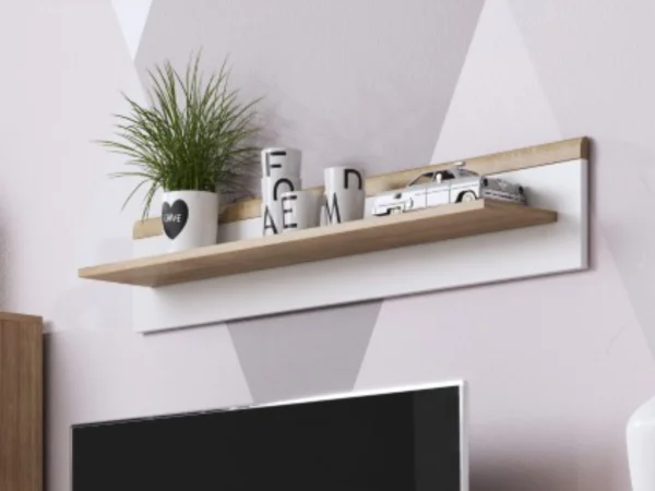 Étagère Murale PROMI 107 Cm Chêne Riviera/blanc boutique pas cher 1