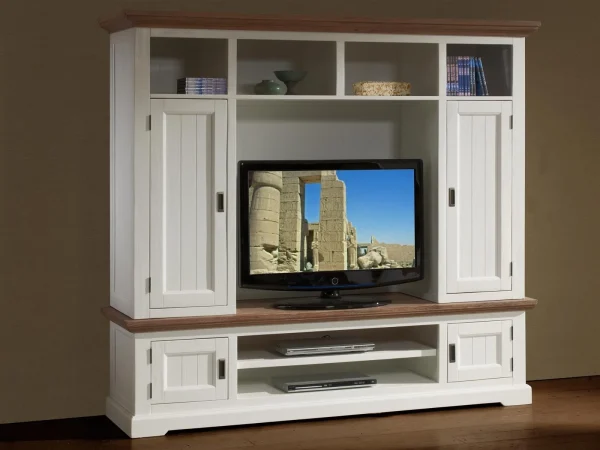 SOLDES TOUT À Mur Tv-hifi CASABLANCA 4 Portes Havanna/blanc 1