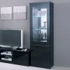Vitrine ROMEO 2 Portes Noir Laque Avec Led boutique en ligne 19