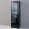 Vitrine REBECCA 2 Portes Noir Laque Avec Led livraison la plus rapide 17