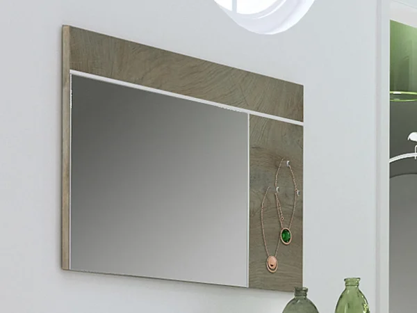 pas cher Miroir PADEL 120 Cm Blanc/chêne Endgrain 3