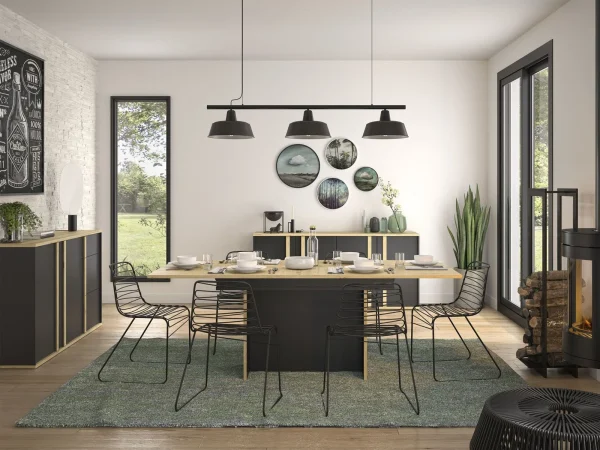Étagère RAFFA 160 Cm Chêne Artisan/noir meilleure qualité 3