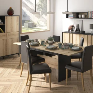 Étagère ESTELLE 160 Cm Chêne Helvezia/noir Livraison Standard/Rapide 10