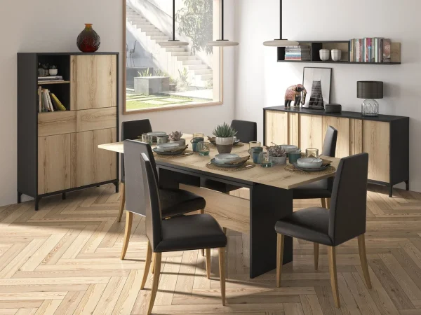 Étagère ESTELLE 160 Cm Chêne Helvezia/noir Livraison Standard/Rapide 3