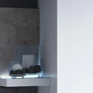 en ligne Mur Tv-hifi BOTSWANA 2 Tiroirs 2 Niches Blanc/béton 14