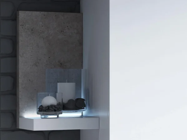 en ligne Mur Tv-hifi BOTSWANA 2 Tiroirs 2 Niches Blanc/béton 5