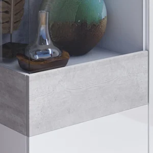 Officielle Commode SILAC 2 Portes (gauche) Blanc/béton Avec Led 9