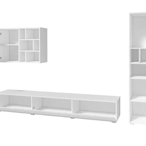 Mur TV-hifi AKY 6 Portes Blanc/blanc Laqué meilleur cadeau 8