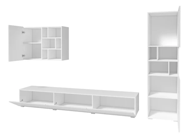 Mur TV-hifi AKY 6 Portes Blanc/blanc Laqué meilleur cadeau 3