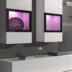 Mur Tv-hifi BABEL 5 Portes Blanc/blanc Laqué Sans Led vente pas cher 10