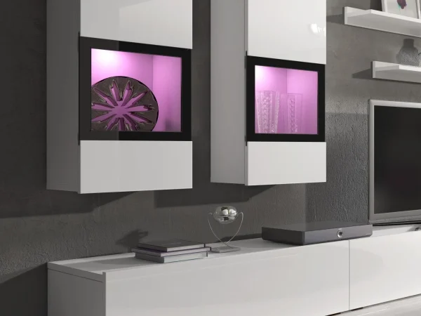 Mur Tv-hifi BABEL 5 Portes Blanc/blanc Laqué Sans Led vente pas cher 3