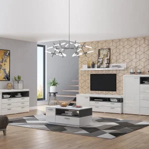 à prix réduits Étagère CARLOS 189 Cm Blanc/blanc Brillant 8