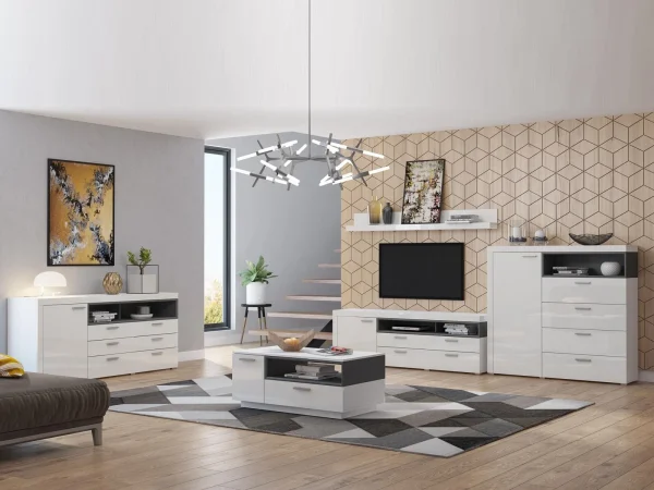 à prix réduits Étagère CARLOS 189 Cm Blanc/blanc Brillant 3