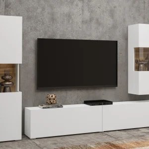 Armoire Murale AVATAR 1 Porte Blanc Avec Led magasins pas chers 9