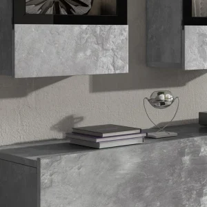Mur Tv-hifi BABEL 5 Portes Béton Sans Led haute qualité 10