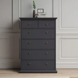 soldes en ligne Commode PARISA 6 Tiroirs Gris Foncé 10