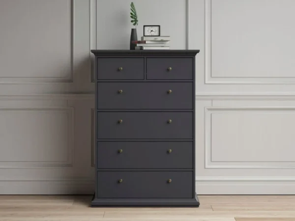 soldes en ligne Commode PARISA 6 Tiroirs Gris Foncé 3