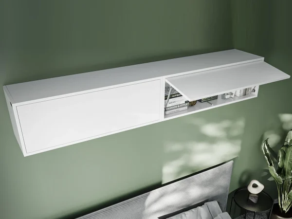 Armoire BARIO 1 Porte Abattante Blanc Mat marque pas cher en ligne 3