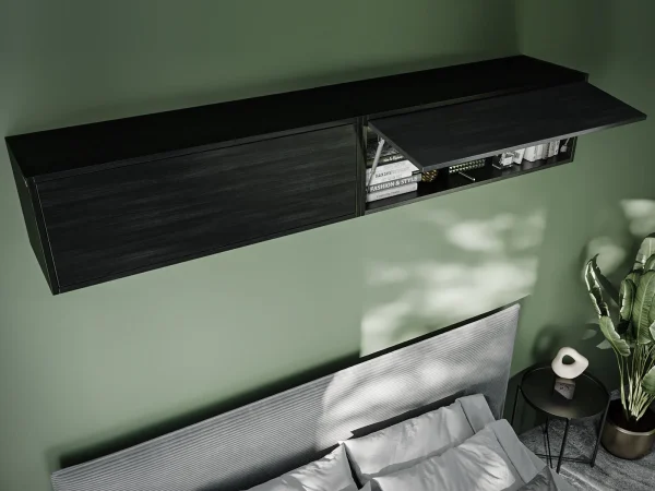 Armoire BARIO 1 Porte Abattante Chêne Noir soldes ligne 3