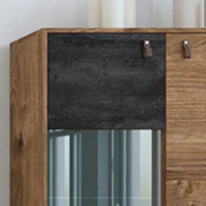 pas cher en ligne Armoire DARKO 2 Portes Chêne Ribbec/noir Avec Led 10