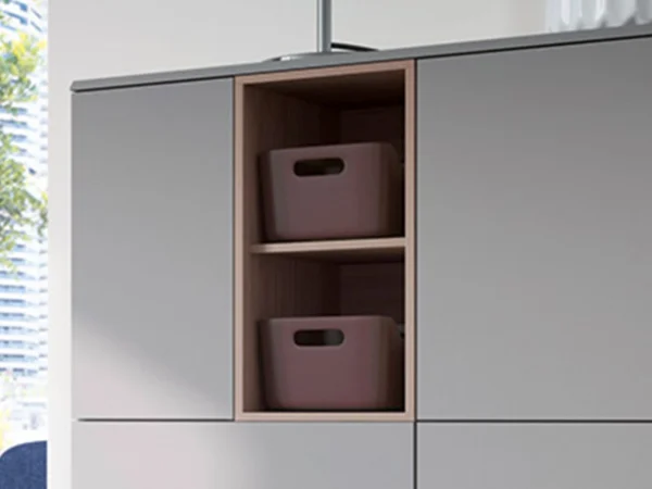 Commode INOXO 3 Portes 3 Tiroirs Gris Clair/chêne Jackson Nouveau 3