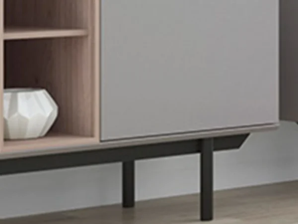 Commode INOXO 2 Portes 1 Tiroir Gris Clair/chêne Jackson magasins pour 3