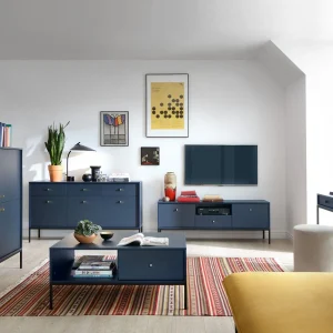 magasin pas cher Console MONAK 2 Tiroirs Bleu Foncé 10