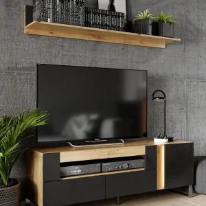 à prix d'occasion Étagère MOJO 150 Cm Noir/chêne 9