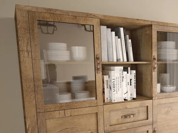 Armoire NEVAS 4 Portes 3 Tiroirs Chêne Lefkas vente luxe pas cher 3