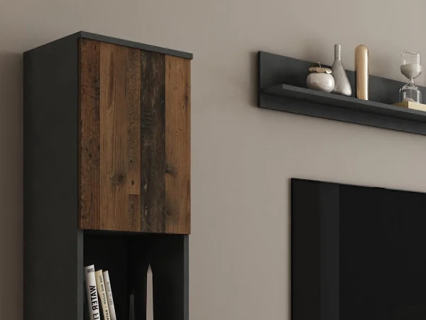 Mur Tv-hifi PARLO 6 Portes Matera/old Style soldes pas cher 3