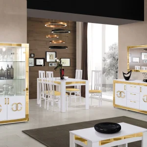 Miroir LUXOR 140 Cm Blanc/or magasins pas chers 8