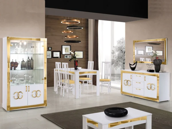 Miroir LUXOR 140 Cm Blanc/or magasins pas chers 3