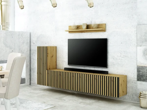 meilleure qualité Étagère LAMELO 100 Cm Chêne Artisan 3