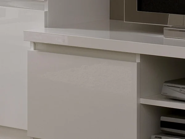 en solde Mur Tv-hifi ROMEO Blanc Laqué Avec Led 4