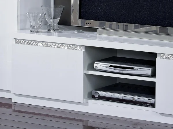 prix pas cher Mur Tv-hifi REBECCA Blanc Laqué Avec Led 4