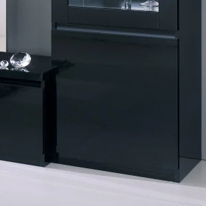 Vitrine ROMEO 2 Portes Noir Laque Avec Led boutique en ligne 9