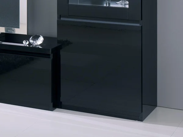 Vitrine ROMEO 2 Portes Noir Laque Avec Led boutique en ligne 3