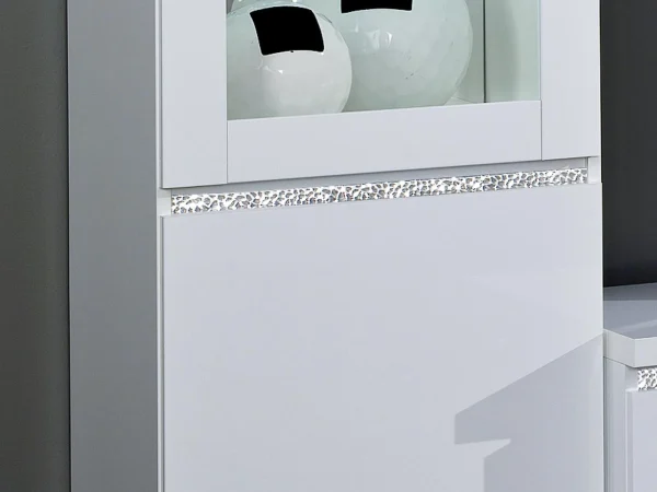 Vitrine REBECCA 2 Portes Blanc Laque Avec Led nouveau produit 3