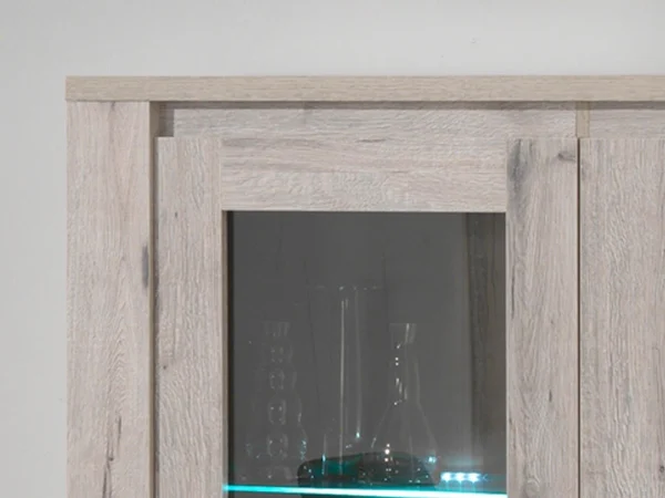soldes magasin Vitrine WARRIOR 4 Portes Chêne Gris 3