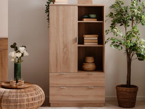 Armoire CHELSEA 1 Porte 2 Tiroirs Chêne Sonoma comparez les prix 4