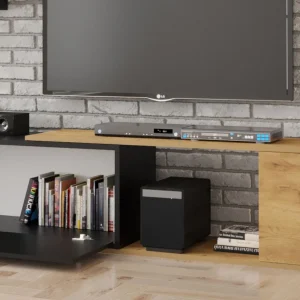 boutiqued pas cher Mur Tv-hifi KEO Droit Chêne Wotan/noir 13
