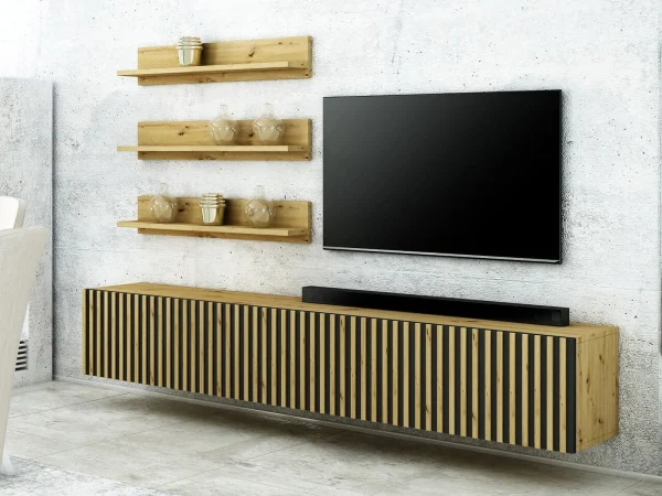 meilleure qualité Étagère LAMELO 100 Cm Chêne Artisan 4
