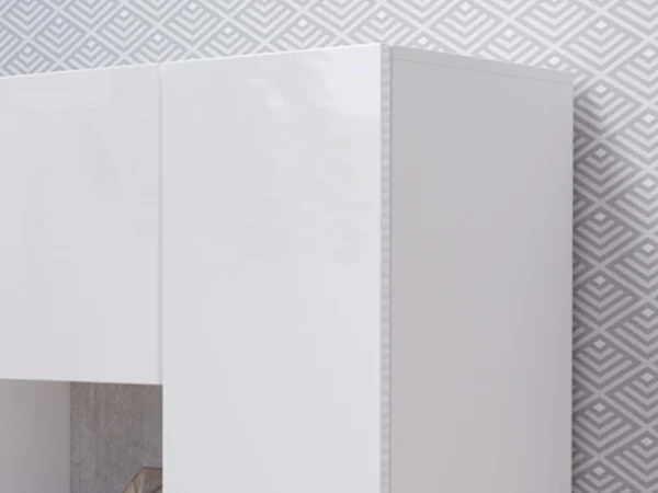 Officielle Commode SILAC 2 Portes (gauche) Blanc/béton Avec Led 4