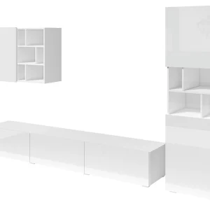 Mur TV-hifi AKY 6 Portes Blanc/blanc Laqué meilleur cadeau 10