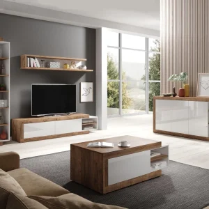 Étagère SINO 180 Cm Chêne/blanc Laqué Distributeur Officiel 9