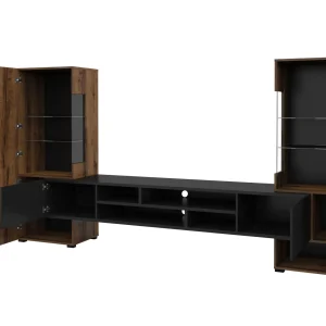 à prix très bas Mur Tv-hifi KODI 4 Portes Chêne Monastère/noir 11