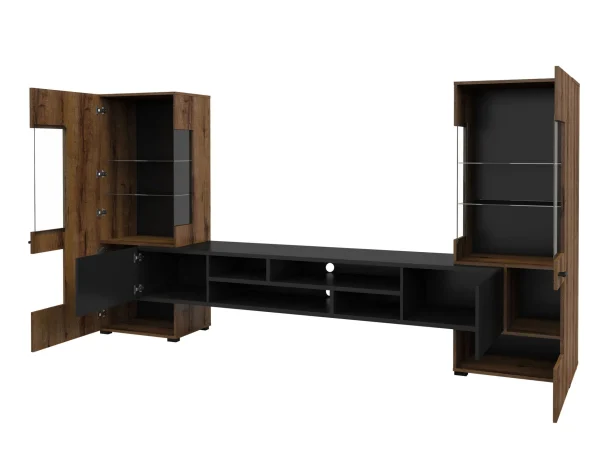 à prix très bas Mur Tv-hifi KODI 4 Portes Chêne Monastère/noir 4