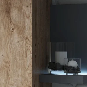 site pas cher Mur Tv-hifi BOTSWANA 2 Tiroirs 2 Niches Anthracite/chêne Ribbec 12